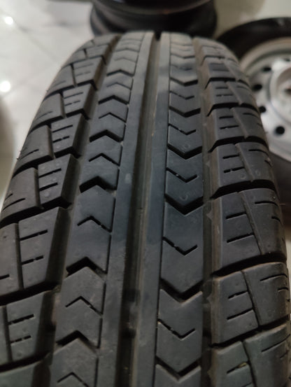 145/80/13 almost new tyres set 2026&13 steel wheels